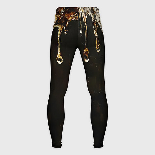 Мужские тайтсы Мед на коричневой текстуре / 3D-принт – фото 2