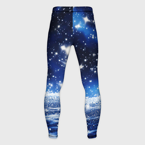 Мужские тайтсы Космический синий абстрактный фон - текстура / 3D-принт – фото 2