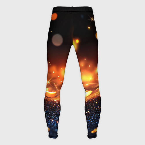 Мужские тайтсы Оранжевое боке на черном / 3D-принт – фото 2