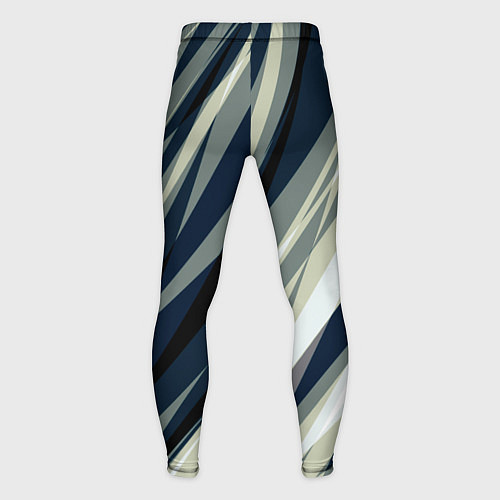 Мужские тайтсы Синий с оливковым диагональные полосы / 3D-принт – фото 2