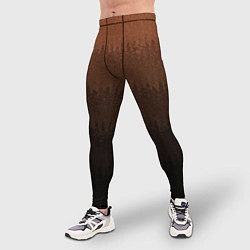 Тайтсы мужские Чёрно-коричневый полосы от светлого к тёмному, цвет: 3D-принт — фото 2