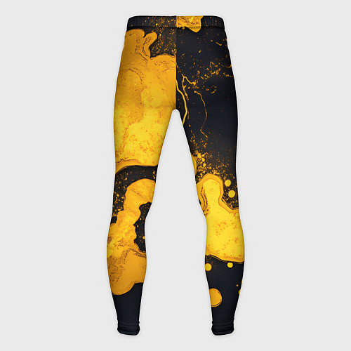 Мужские тайтсы Золотые кляксы на черной текстуре / 3D-принт – фото 2
