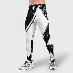 Тайтсы мужские Color black white, цвет: 3D-принт — фото 2