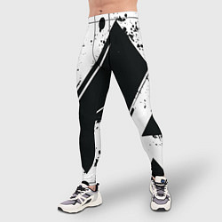 Тайтсы мужские Color black white, цвет: 3D-принт — фото 2