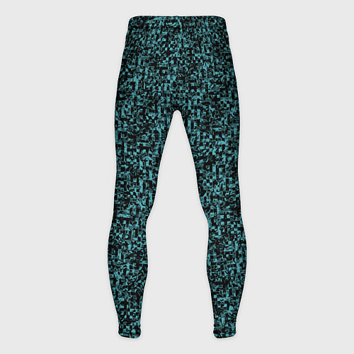 Мужские тайтсы Чёрным с синим абстрактная текстура / 3D-принт – фото 2