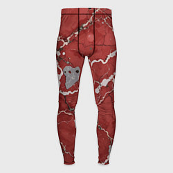 Тайтсы мужские Красно-серый мрамор, цвет: 3D-принт