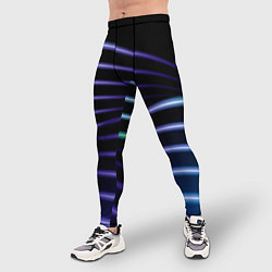 Тайтсы мужские Color black blue, цвет: 3D-принт — фото 2