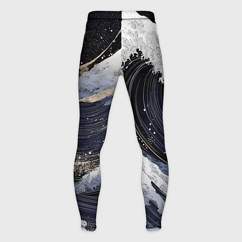 Мужские тайтсы Волны моря с блестками / 3D-принт – фото 2