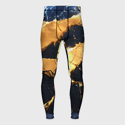 Тайтсы мужские Золотая текстура на синем, цвет: 3D-принт