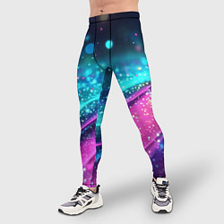 Тайтсы мужские Синяя текстура с фиолетовым переливом, цвет: 3D-принт — фото 2