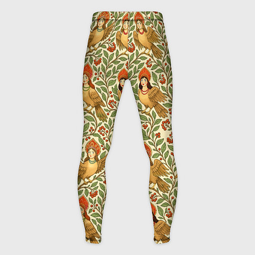 Мужские тайтсы Птицы сирин на ветках / 3D-принт – фото 2