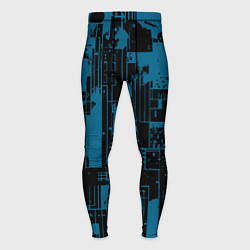 Мужские тайтсы Чёрно-синий абстракция геомтеричный