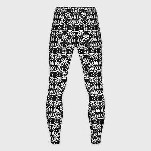 Мужские тайтсы Чёрно-белый узорный паттерн / 3D-принт – фото 2