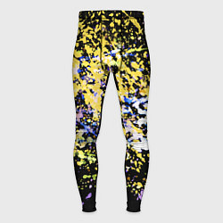 Тайтсы мужские Желто синяя краска на черном, цвет: 3D-принт