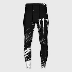 Тайтсы мужские Monster energy белые краски, цвет: 3D-принт
