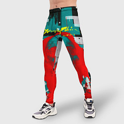 Тайтсы мужские Cyberpunk 2077 гранж, цвет: 3D-принт — фото 2