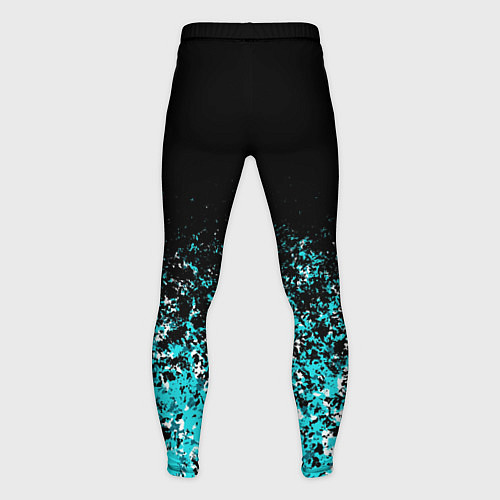 Мужские тайтсы Sport чёрно-голубой пятнистый / 3D-принт – фото 2