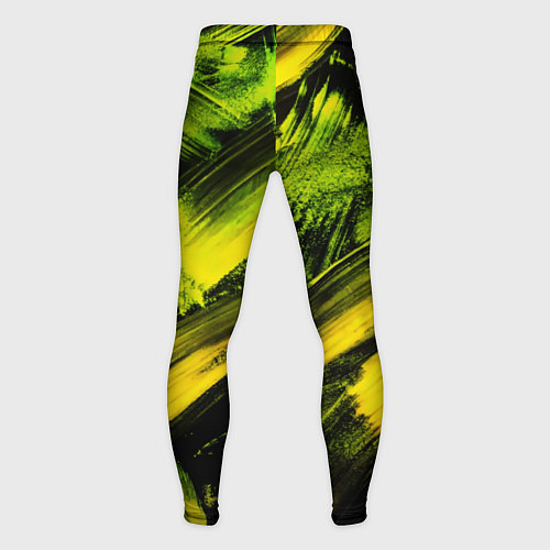 Мужские тайтсы Мазки краски цвета лайм / 3D-принт – фото 2