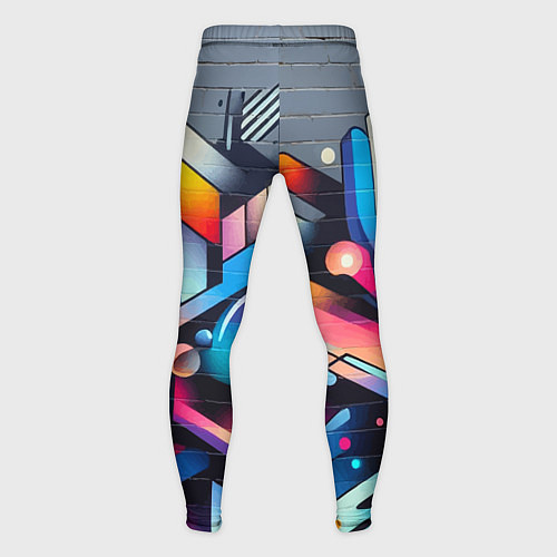 Мужские тайтсы Геометрическое абстрактное граффити / 3D-принт – фото 2