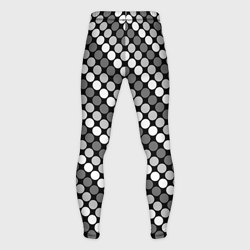 Мужские тайтсы Белый серый горох на черном ретро / 3D-принт – фото 2
