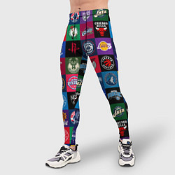 Тайтсы мужские Команды НБА разноцветные, цвет: 3D-принт — фото 2