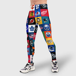 Тайтсы мужские Команды НХЛ разноцветные, цвет: 3D-принт — фото 2