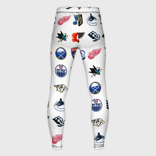 Мужские тайтсы Команды НХЛ на белом фоне / 3D-принт – фото 2