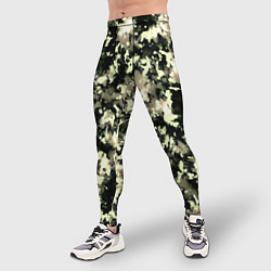 Тайтсы мужские Пятнистый чёрно-бежевый, цвет: 3D-принт — фото 2
