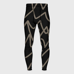 Тайтсы мужские Кривые рукописные линии чёрно-коричневый, цвет: 3D-принт