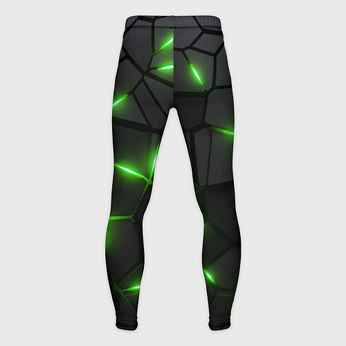 Мужские тайтсы Зеленая неоновая броня / 3D-принт – фото 2