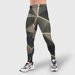 Тайтсы мужские Серая объемная текстура с гранями, цвет: 3D-принт — фото 2