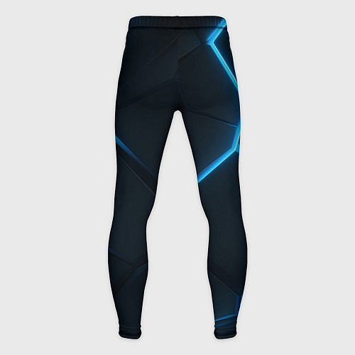 Мужские тайтсы Черные плиты с синим светом / 3D-принт – фото 2