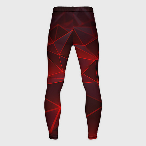Мужские тайтсы Красные полигоны с неоном / 3D-принт – фото 2