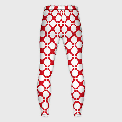 Мужские тайтсы Красно белый узор в клетку и горох / 3D-принт – фото 2