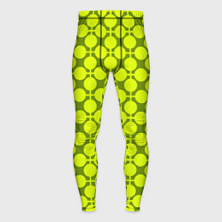 Тайтсы мужские Желто зеленый неоновый узор ретро в горох, цвет: 3D-принт