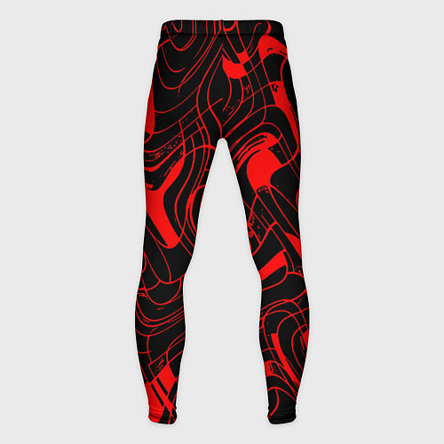 Мужские тайтсы Чёрный с красным искажённая абстракция / 3D-принт – фото 2