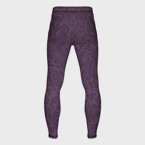 Мужские тайтсы Фиолетовый цветочный однотонный / 3D-принт – фото 2