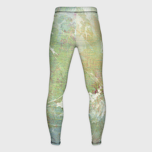 Мужские тайтсы Абстракция - white waves on green background / 3D-принт – фото 2