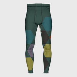 Тайтсы мужские Кластер зеленая ночь, цвет: 3D-принт