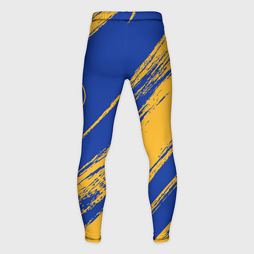 Мужские тайтсы Голден Стэйт Уорриорз - желто синие / 3D-принт – фото 2