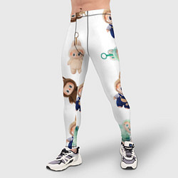 Тайтсы мужские Много игрушек лабубу, цвет: 3D-принт — фото 2