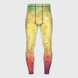 Мужские тайтсы Абстракция - layers of green, yellow and red