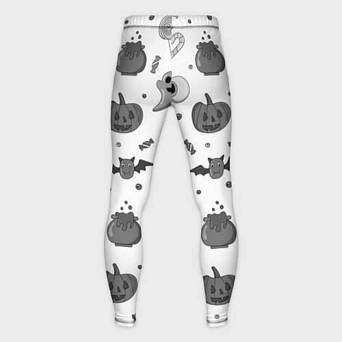 Мужские тайтсы Halloween grey and white / 3D-принт – фото 2