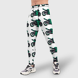 Тайтсы мужские Motorcycle turquoise, цвет: 3D-принт — фото 2