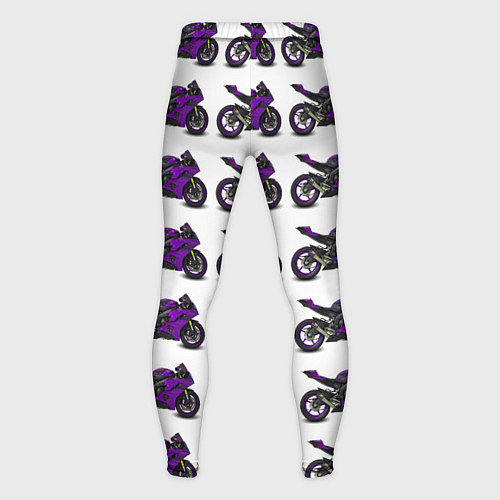 Мужские тайтсы Motorcycle purple / 3D-принт – фото 2