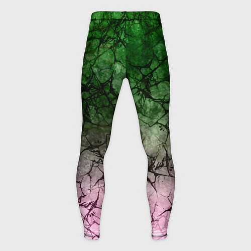 Мужские тайтсы Абстракция - green pink gradient in black web / 3D-принт – фото 2