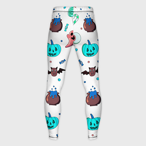 Мужские тайтсы Halloween light blue pumpkin / 3D-принт – фото 2
