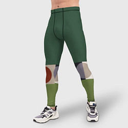 Тайтсы мужские Луна Малевича сосновый зеленый, цвет: 3D-принт — фото 2