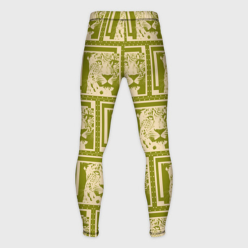 Мужские тайтсы Леопард в оливковом / 3D-принт – фото 2