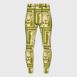 Мужские тайтсы Леопард в оливковом